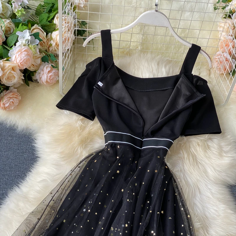 Женское винтажное платье SINGRAIN корейское повседневное Сетчатое лоскутное