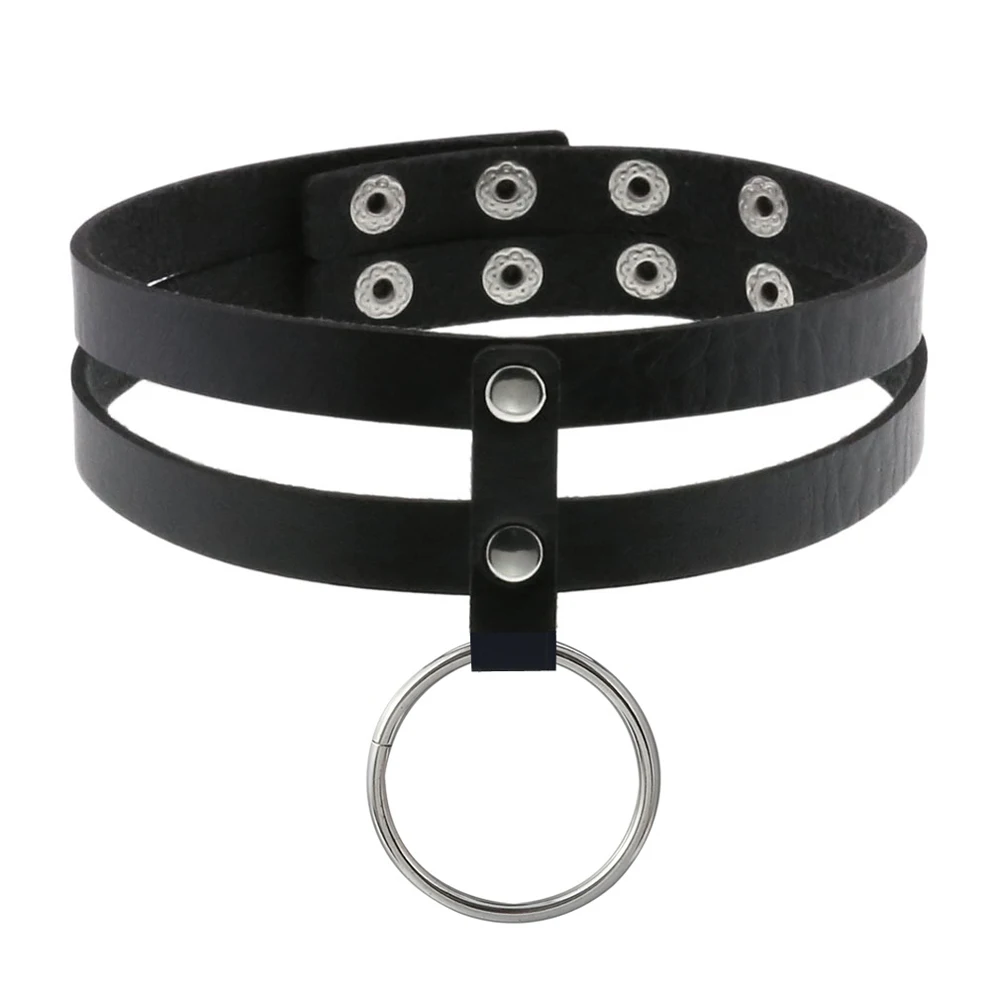 

Gothic Choker Punk Black Leather Necklace Collar For Girl Goth Chocker Neck Cosplay Jewelry Egirl Accessories