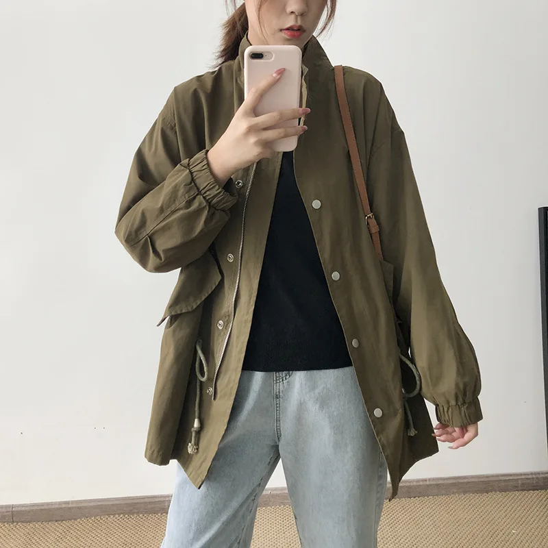 

2020 Women Trench Spring Autumn New Long Single Breasted Coats Casual Solid Overcoat Plus Size Adjustable Waist Outwears