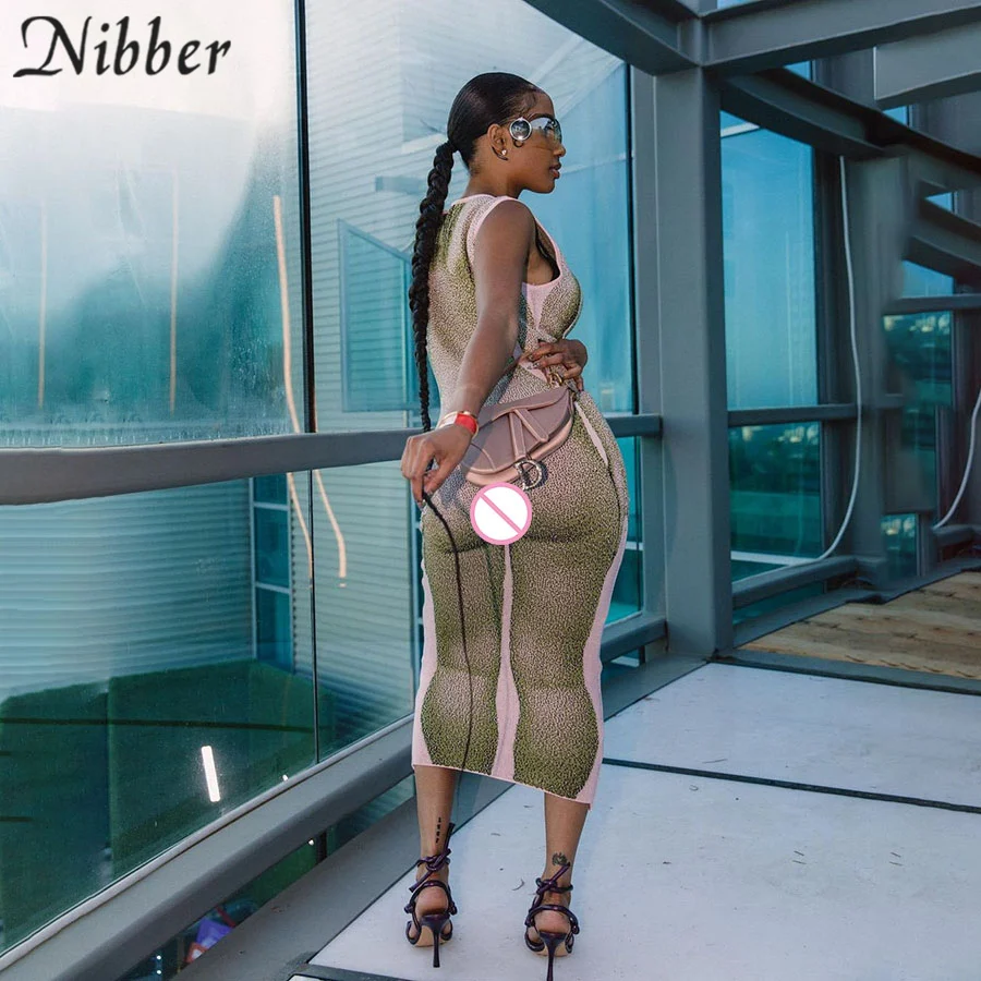 Летнее платье без рукавов Nibber 2021 длинное трехмерное художественное для