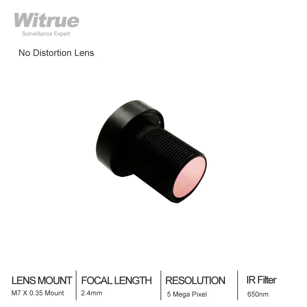 

5MP M7 X 0.35 Lens 2.4mm 1/3" No Distortion Lenses with 650nm IR filter for CCTV Security Cameras