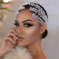topqueen hp382 trendy crystal wedding head hoop rhinestone decoration bridal crown handmade headband for girlbridewomen 2021