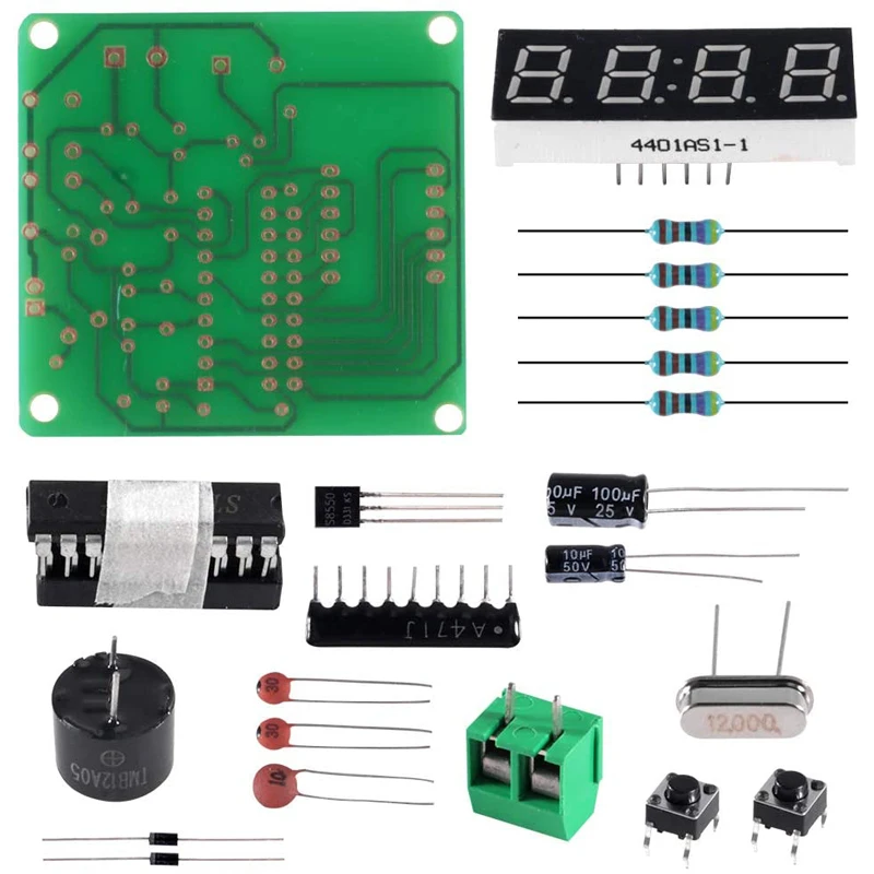 Digital LED Display 4 Bits Electronic Clock Electronic Production Suite DIY Kit PCB Board for Soldering Practice Learning kit