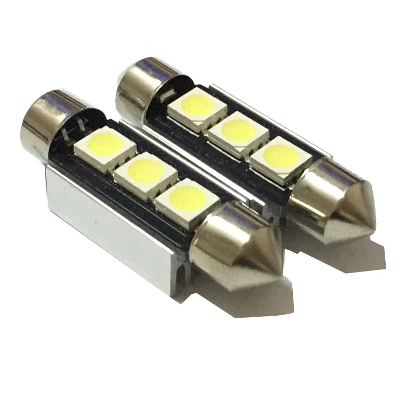 100 шт. высокое количество 36 мм 39 41 3 SMD 5050 Светодиодный белый автомобильный Купол