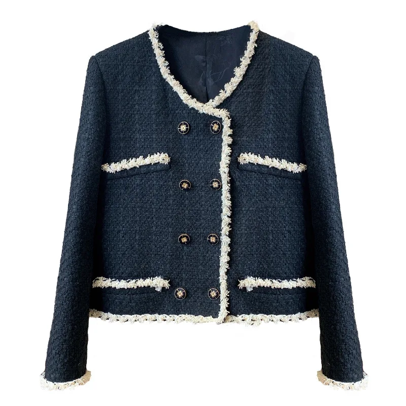 

Western style short jacket jacket design sense small fragrance jacket female spring and autumn