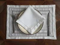 camellia casaluxrary concise napkinplacemat hemstitched by handlinen look washable homebanquethotelairbnbrestraunt
