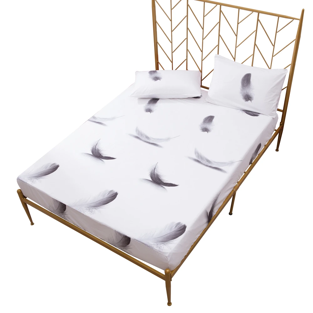 Натяжная простыня из полиэстера с принтом эластичная резинка|Простыня| |