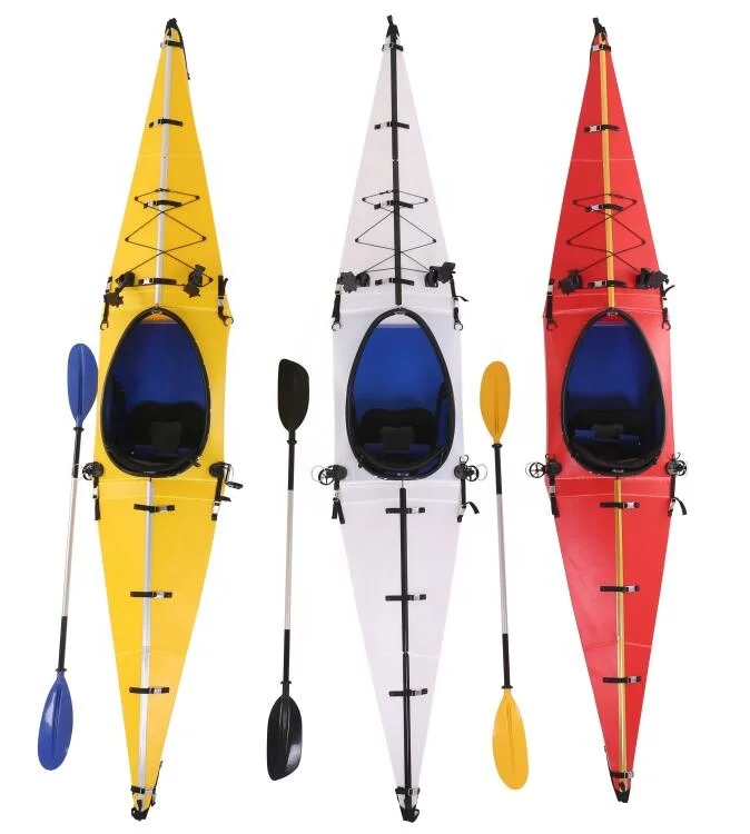 

Hot sale sit in plastic one person portable folding canoe kayak for sale
