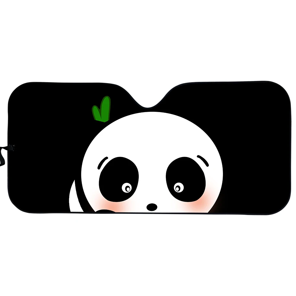 

PinUp Angel Car Sunshade Windshield Cover Cartoon Panda Prints Gloss Sun Shade for Cars Stylish Vehicle Heat Reflector Universal
