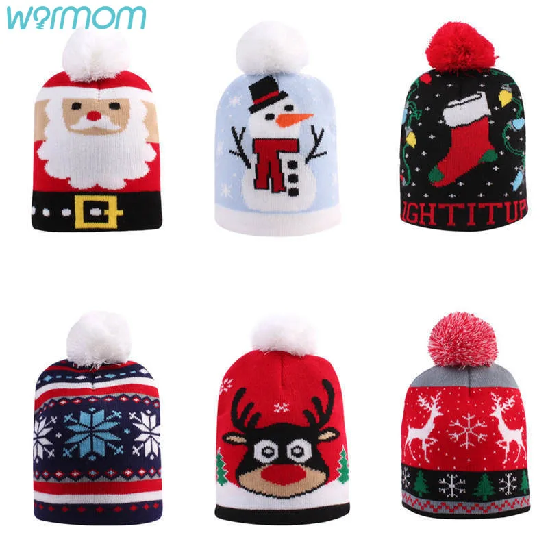 

Warmom Creative New Knitted Woolen Christmas Warm Decoration Children's Autumn And Winter Hats
