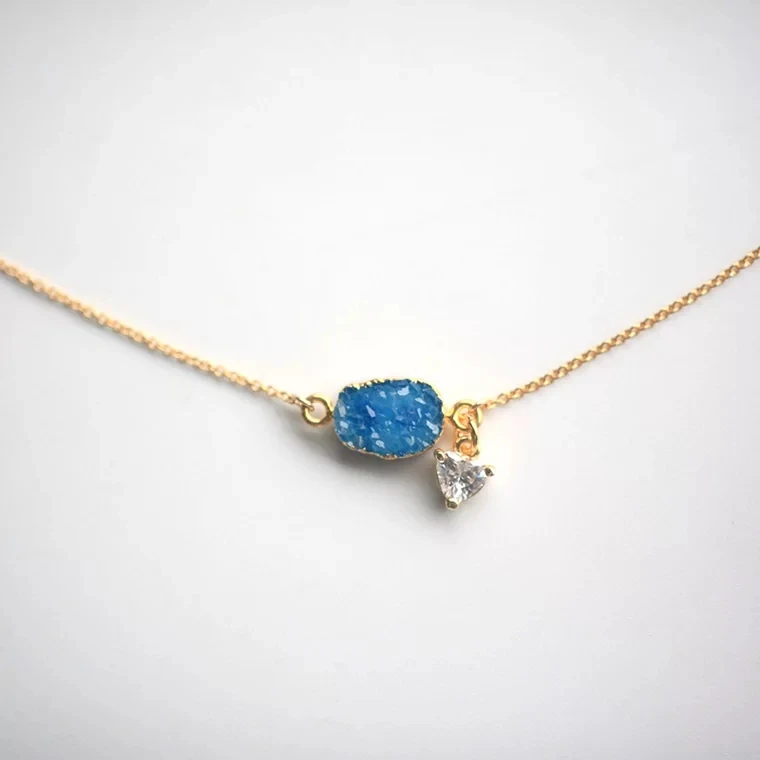 Геодезический кварц Drusy кулон натуральный кристалл камень кварц, друза ожерелье agstes подвески для ожерелья женские ювелирные изделия DIY