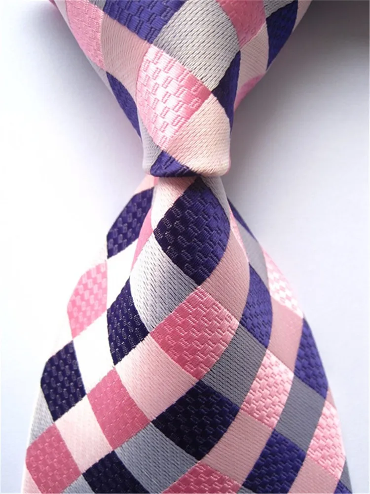 Новинка 2020 клетчатый галстук в синий горошек классический мужской жаккардовый