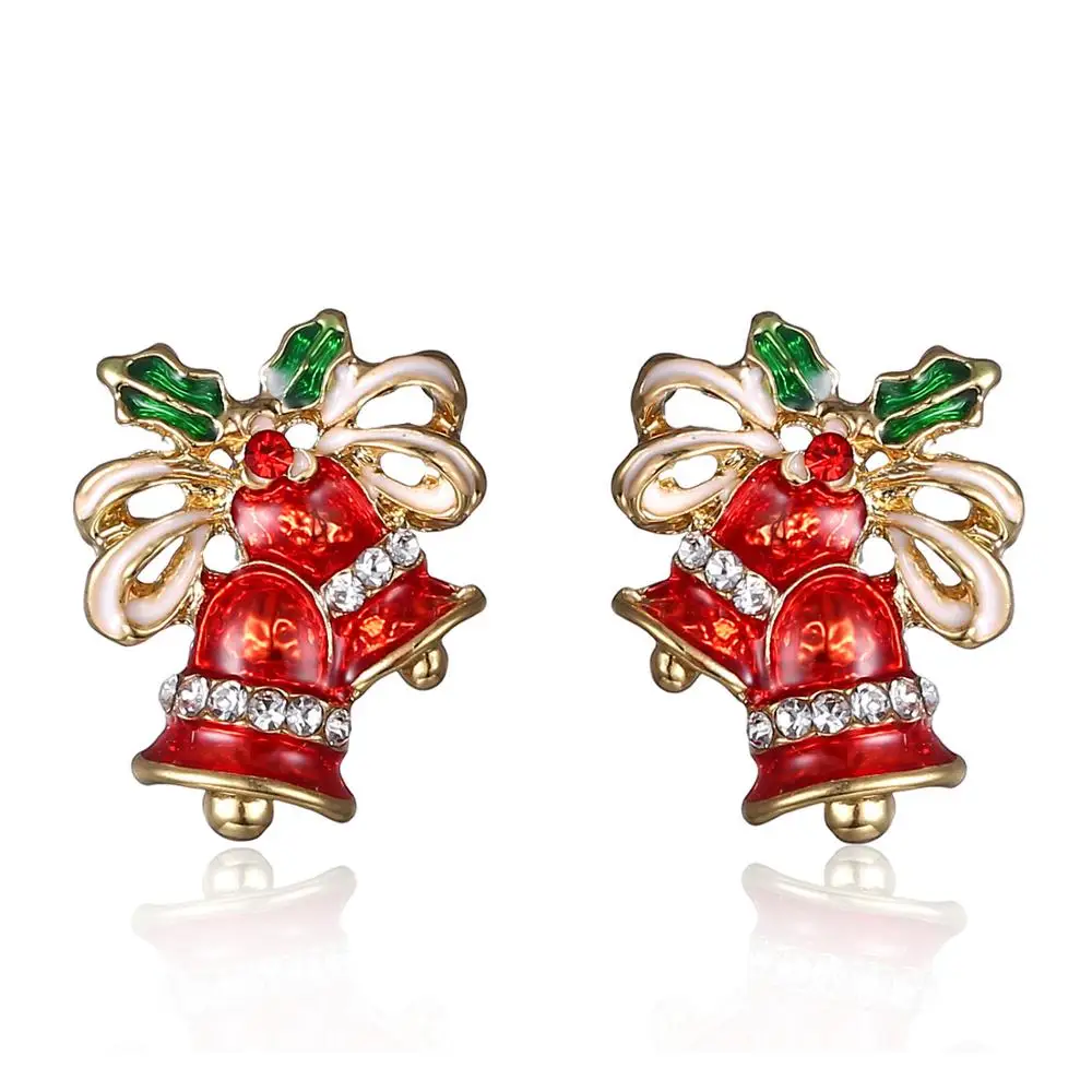 Рождественские серьги Колокольчик для елки костыль бант круг голова Санта