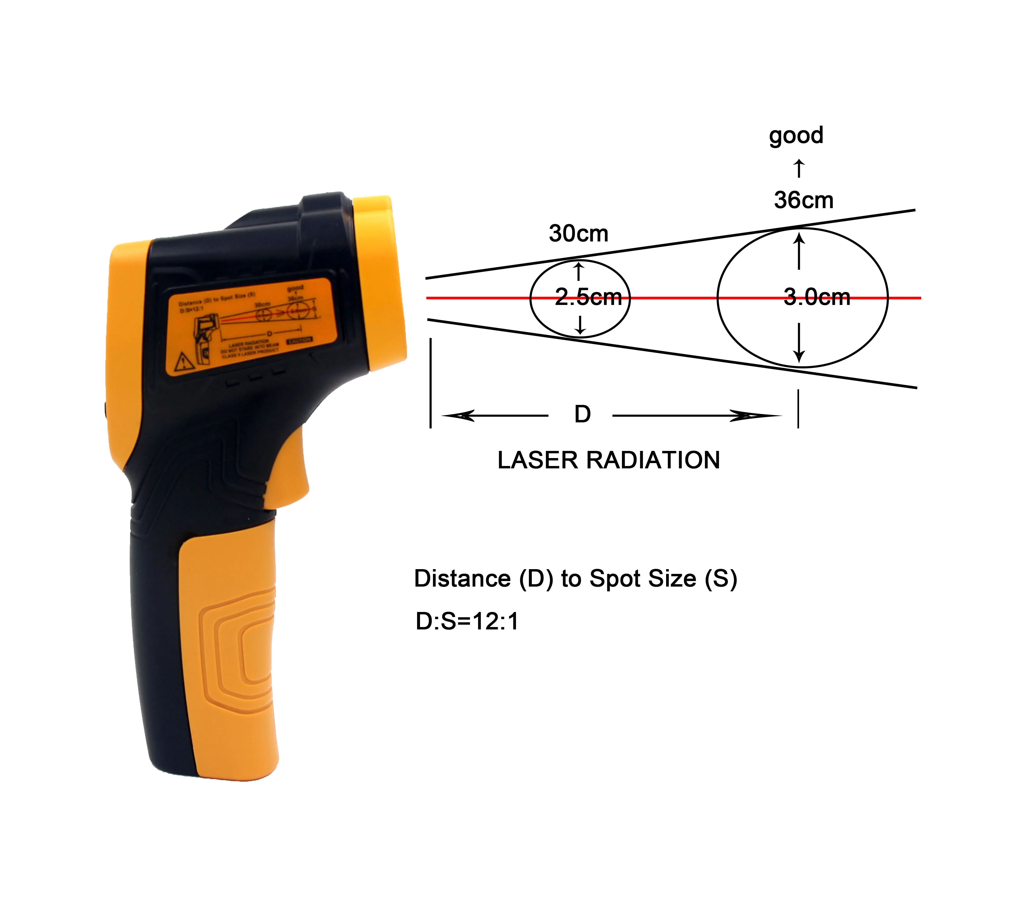 Высокоточный ИК цифровой инфракрасный термометр Бесконтактный тестер
