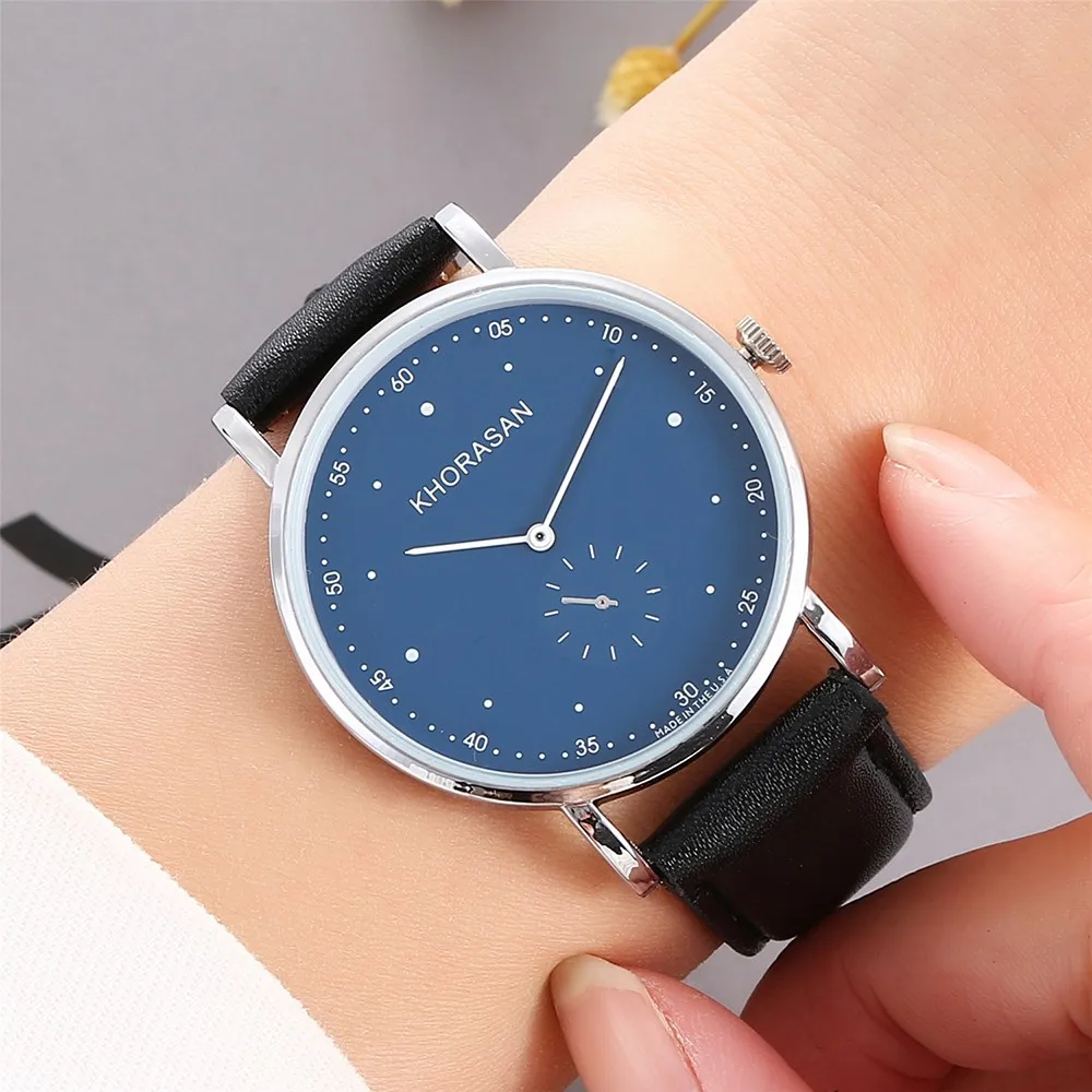 Часы Reloj Hombre простые мужские часы кожаный ремешок шикарный стальной корпус