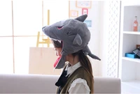 toy plushed shark hat role playing cartoon headwear baby shark game hat cosplay wear soft and comfortable funny toy hat