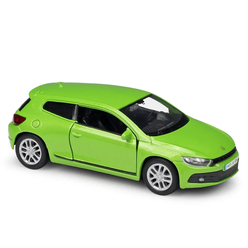 

1:36 литые модели VW Scirocco, зеленые модели игрушек, модель автомобиля из сплава, Литые металлические автомобили, игрушечные автомобили для пода...