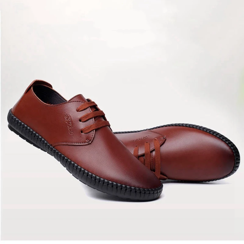 

Fashion New Men Casual Shoes Luxury Leather Mens Loafers Moccasins Breathable Slip on Black Driving Shoes