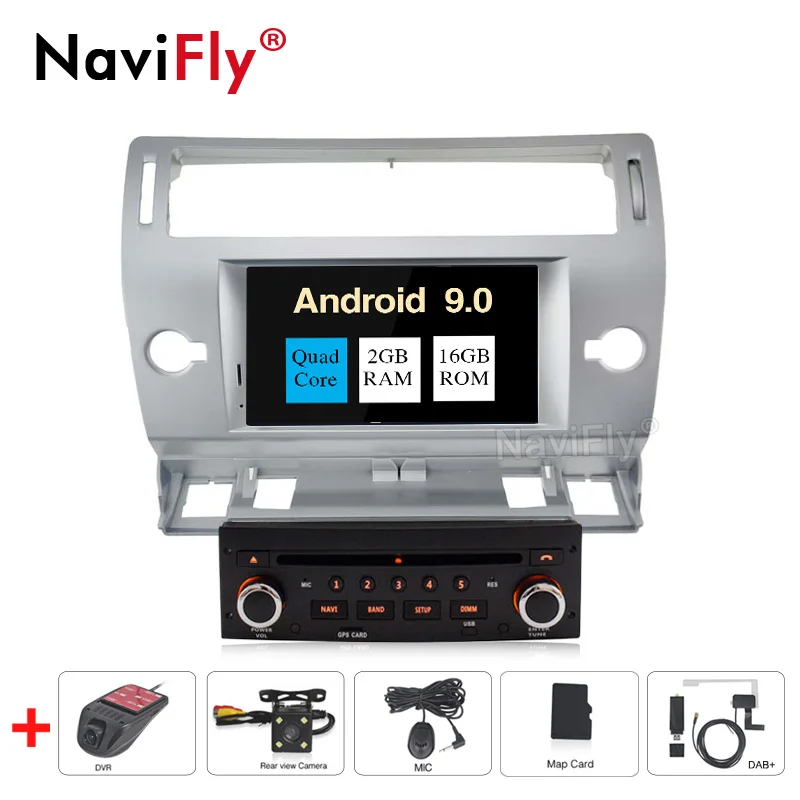 Новинка! 4+ 64G Android 9,0 автомобильный dvd-радиоплеер gps навигация для Citroen C4 C-Triomphe C-Quatre 2004-2009 автомобильный аудио стерео 8 ядер - Цвет: 4Core Camera DVR DAB