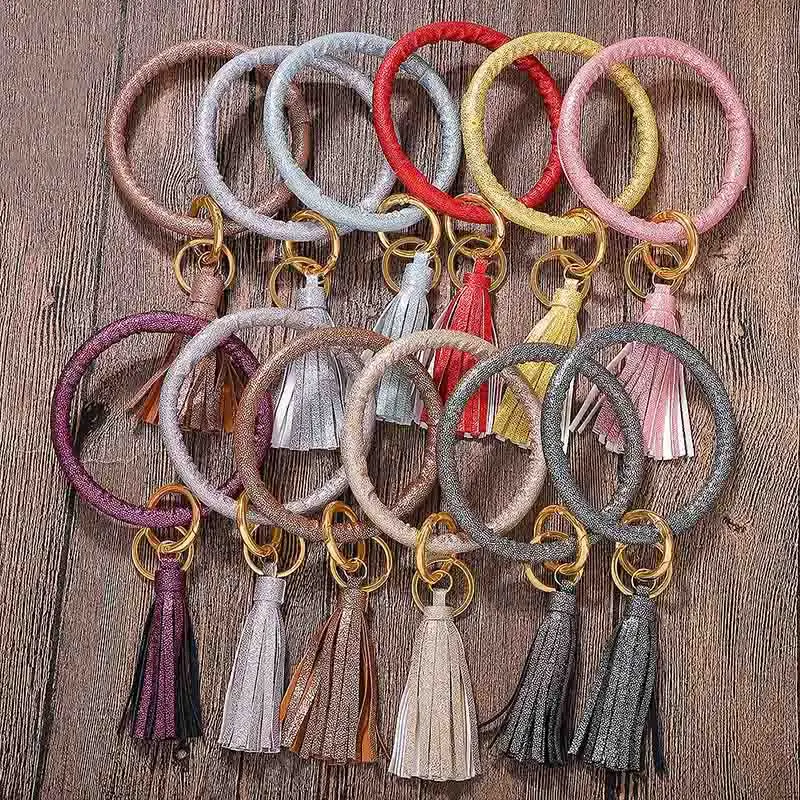 Браслет Брелок с бахромой классический сплав двойное кольцо брелок рюкзак