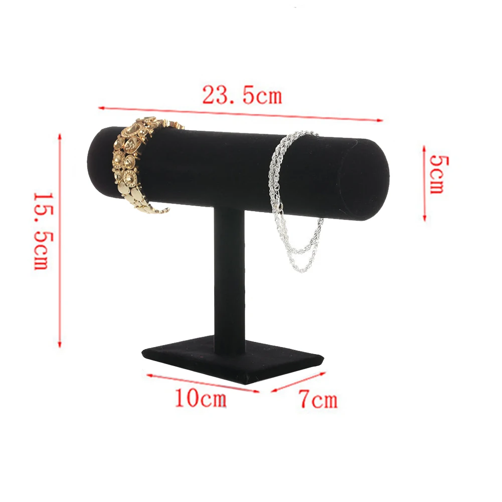 

15x23cm Fashion Velvet Bracelet Bangle Necklace Jewelry Display Stand Holder Jewelry Organizer For Bracelet Choker T Shape elega