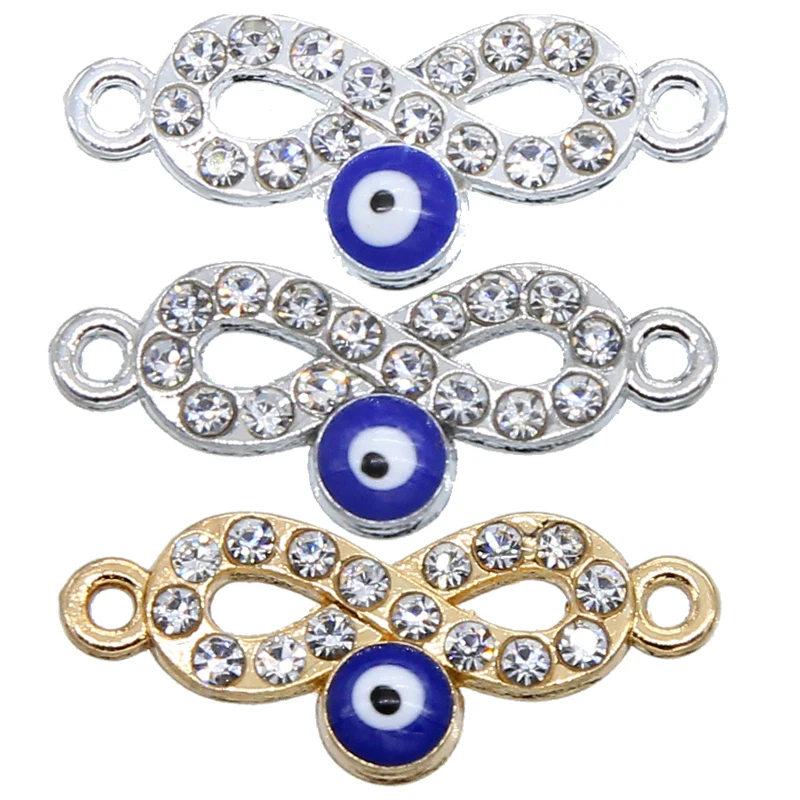 Соединители для ювелирных изделий рука Фатимы Хамса синий глаз 23 х 10 2 мм 6 шт. |