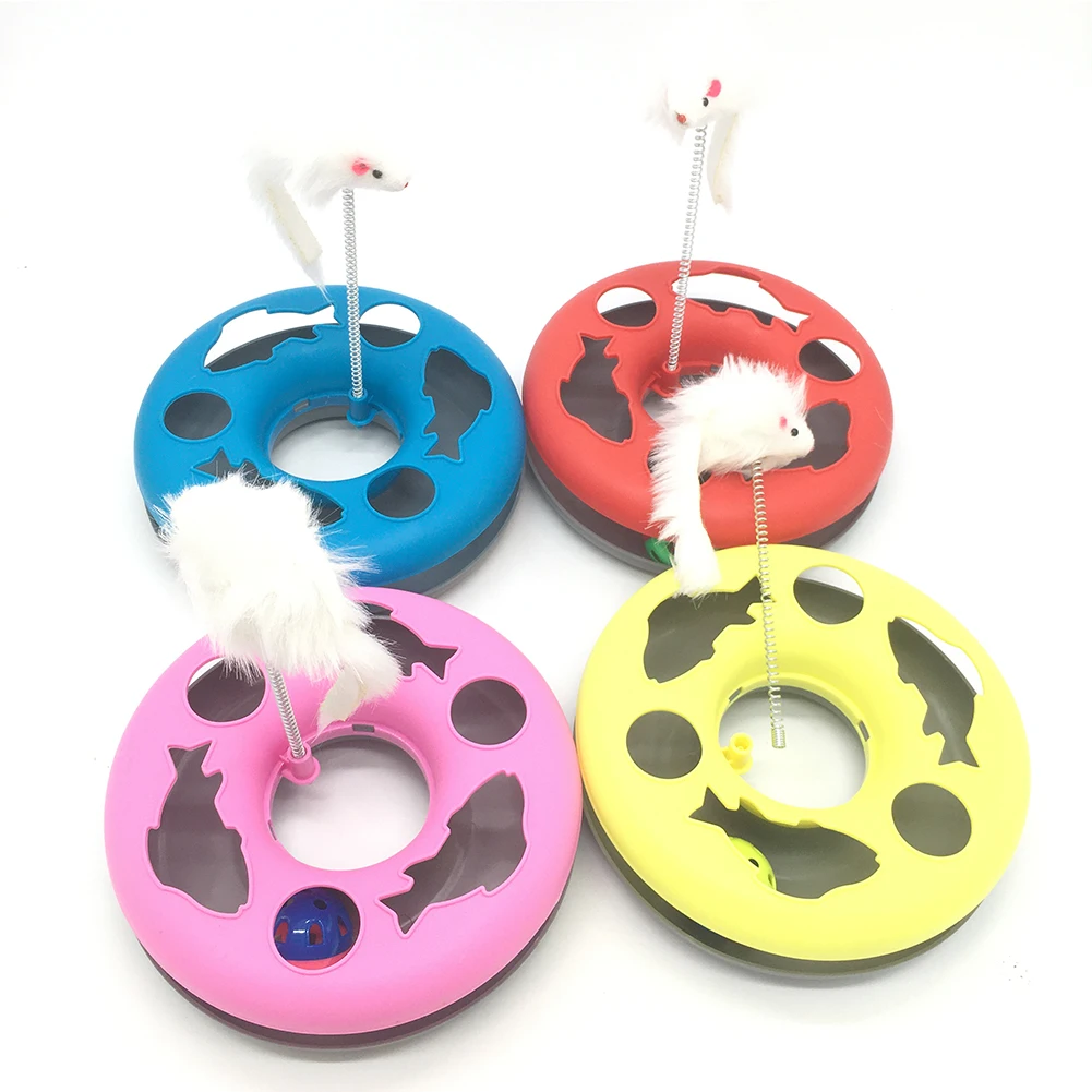 

Cat Toys Spring Mice Crazy Amusement Disk Play Activity Pet Funny Toys Kitten Interactive Teaser Pet Products Toys for Cats