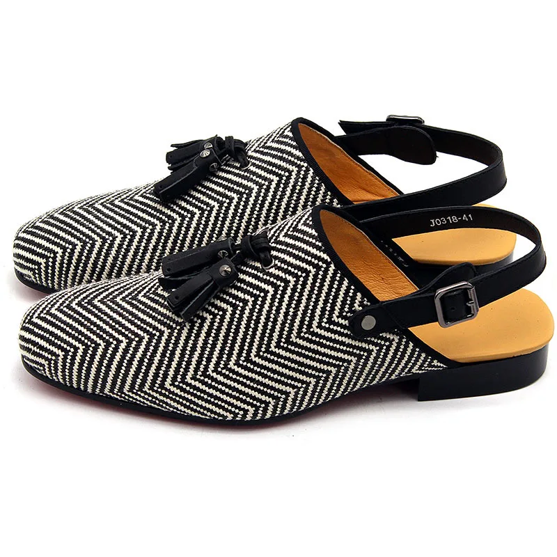 Новинка 2020 года дизайнерские сандалии с пряжкой сзади модные мужские лоферы без