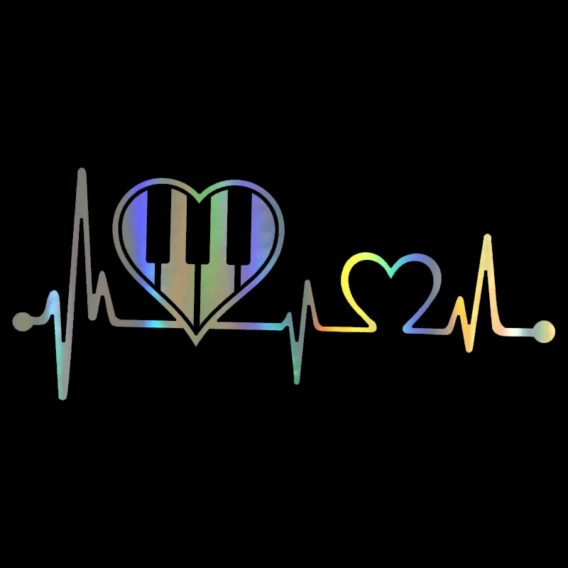 Автомобильный Стикеры 16*8 см Прекрасный пианино сердцебиение резинка украшение