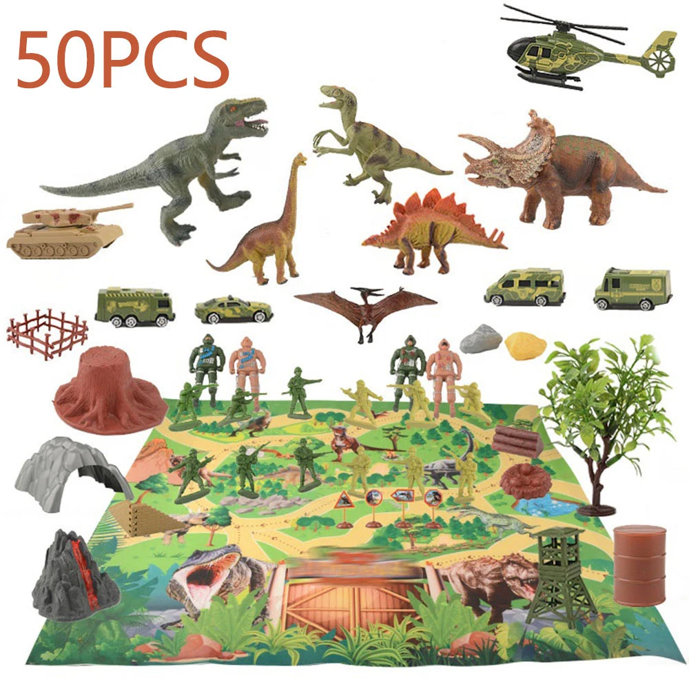 

Dinosaur Toy Figure W/ Activity Play Mat & Trees Educational Realistic Dinosaur Playset To Enter A Dino World Including T-Rex