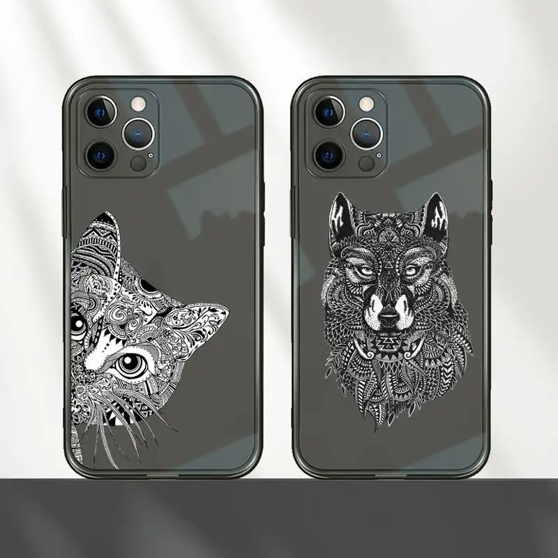 

Animal elephant giraffe Phone Case For iPhone 12 11 8 7 mini pro X XS XR MAX Plus Black Transparent Cover