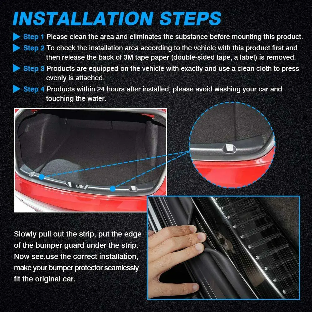 Anti scratch Bumper Protector Plate Replacement Stainless Steel Rear Sill For Tesla Model 3 17-19 | Автомобили и мотоциклы