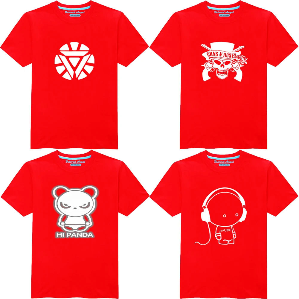 

Kids Luminous Tshirt Skele Skull Print Toddler Boys Girls Short Sleeve Glow In Dark T-shirt Children Party Rock Music Tops Tees