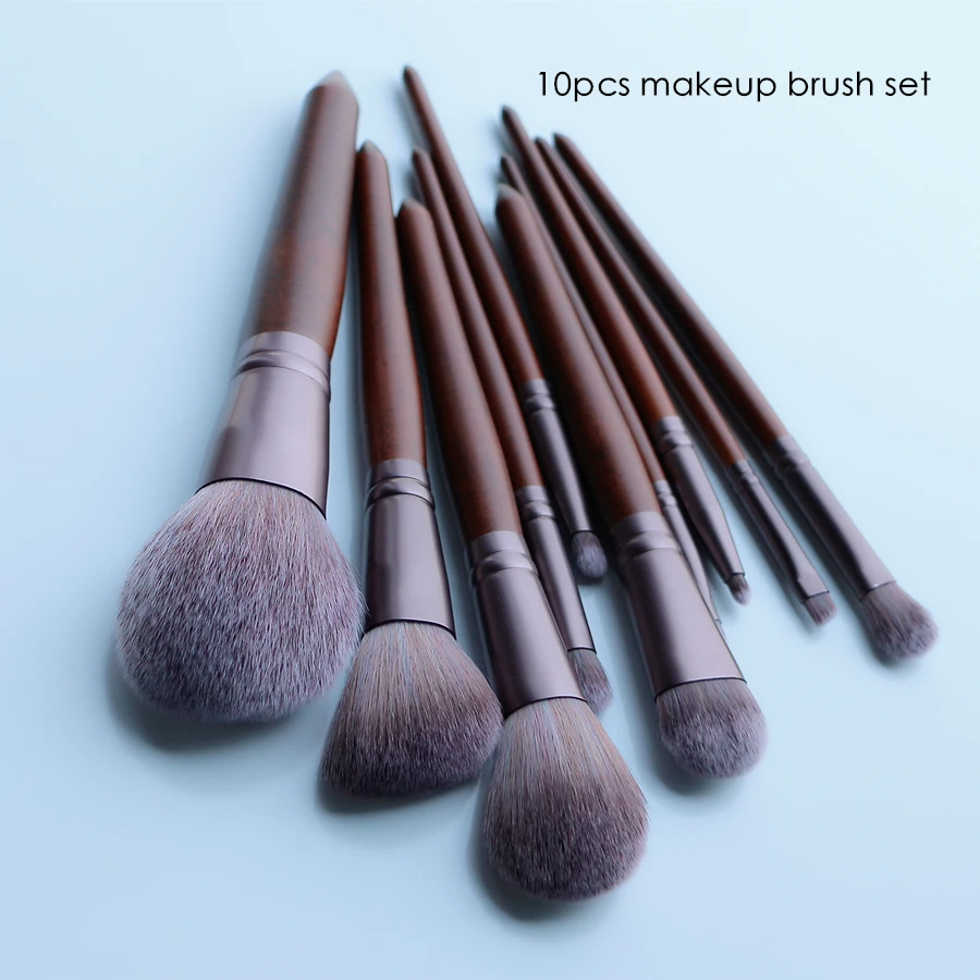 10pcs brush set Sywinas makeup brush set 10pcs high quality Natural synthetic hair make up brush tools kit professional makeup brushes - Handle Color: 10pcs brush set