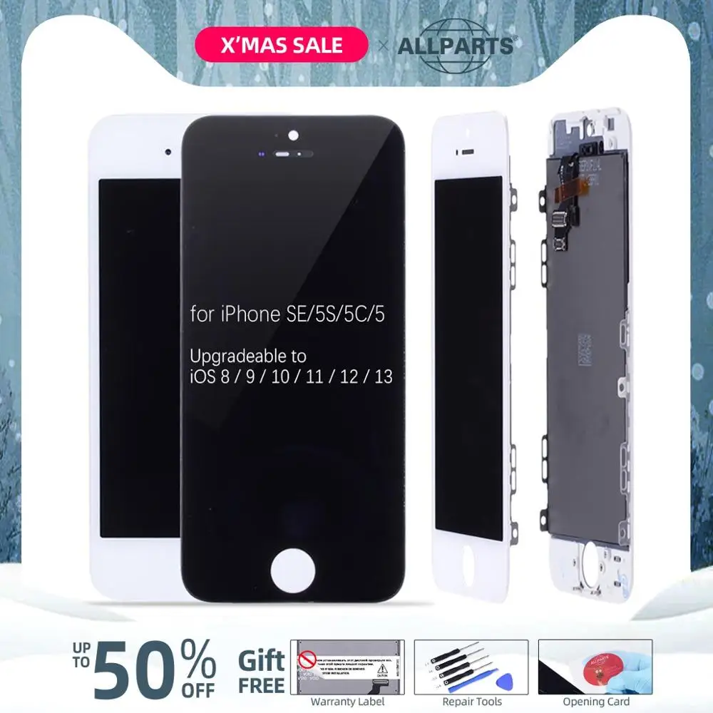 Дисплей для iPhone 5S LCD в сборе с тачскрином на рамке для iPhone 5 LCD 5C 5SE черный белый