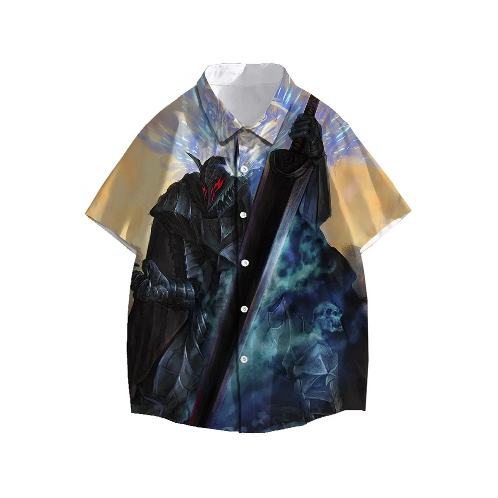 

SONSPEE 3D Printing Summer Short-sleeved Berserker Shirt Top Domineering Men's Shirt Casual Combat Streetwear Sports Ladies Top