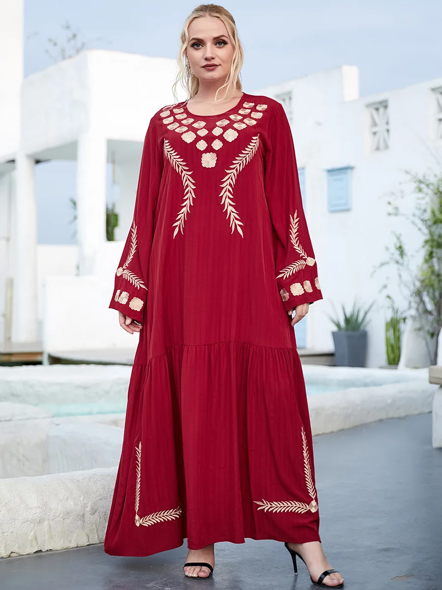 

Eid Mubarak Abaya Dress Dubai Muslim Women embroidery Hijab Dresses Turkey Islamic Clothing Caftan Marocain Vestido Musulmane