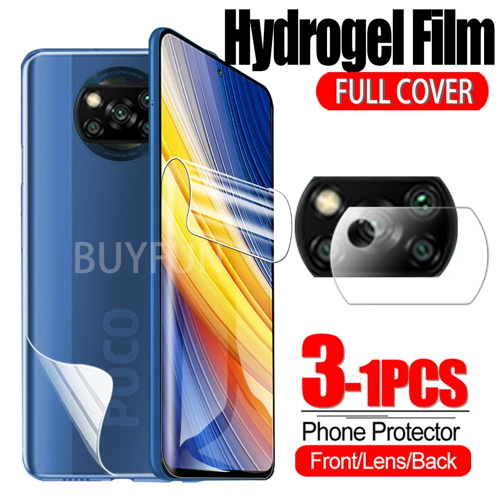 Гидрогелевая пленка для Xiaomi Poco X3 Pro стекло камеры Xiomi NFC X3Pro M3 F3 защитная PocoX3Pro