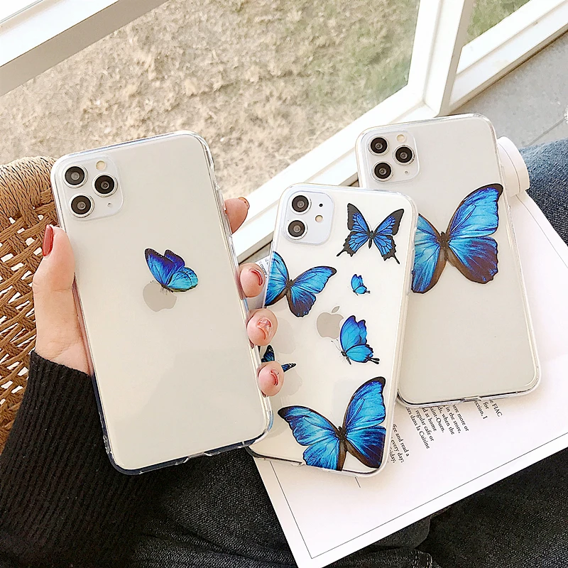 Простой милый чехол с рисунком бабочки для телефона iphone 11Pro Max чехлы XR X XS 7 8Plus