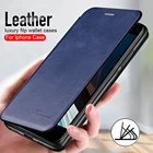 Чехол-книжка для iphone se 2020, 11 pro max, x, xs, xr, 6, 7, 8 plus, кожаный
