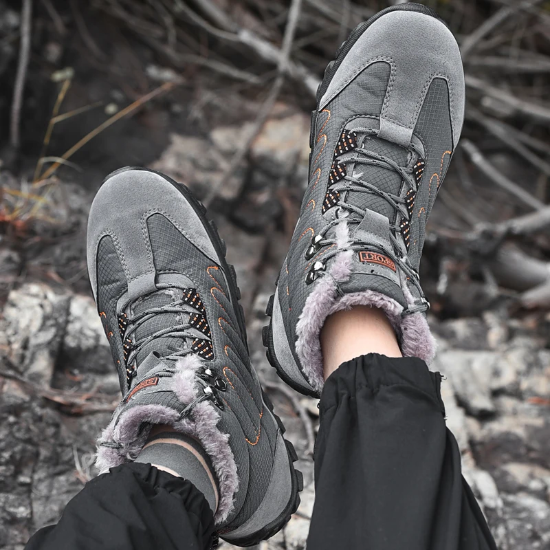 Мужские зимние ботинки мужская повседневная теплая обувь мужские