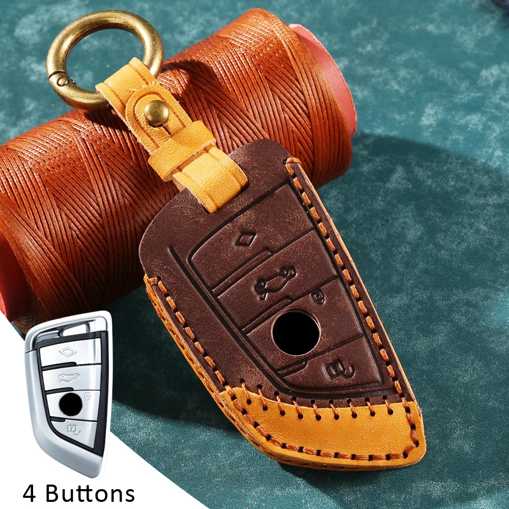 

2020 New Leather Key Case For Car For BMW X5 F15 X6 F16 G30 7 Series G11 X1 F48 F39 Car Shell Car-Styling Protection Keychain