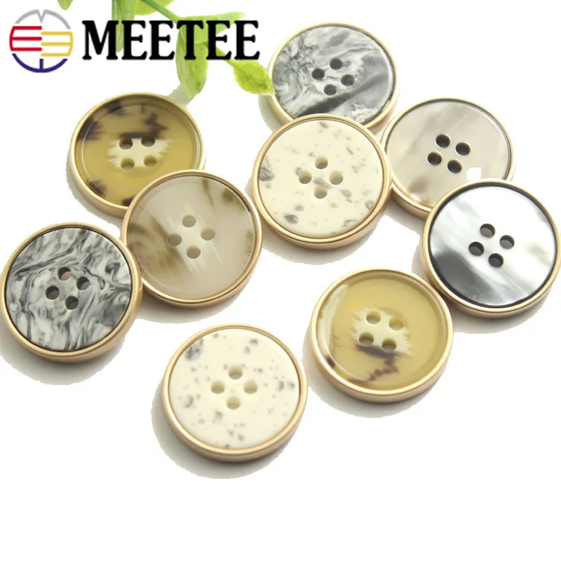 10 шт. Модный женский костюм с металлическими пуговицами из смолы декоративная