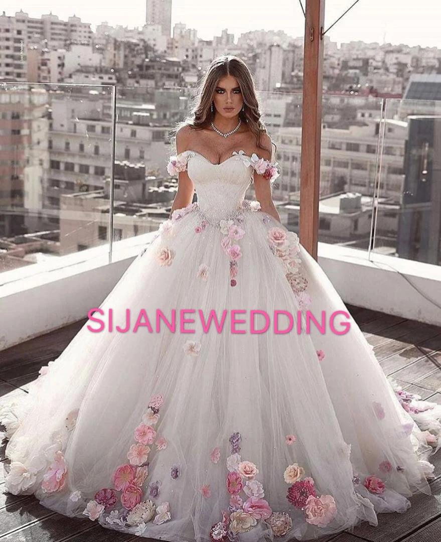 Свадебное Платье Vestidos De Noiva Красочные цветы Abaric Дубай свадебное платье