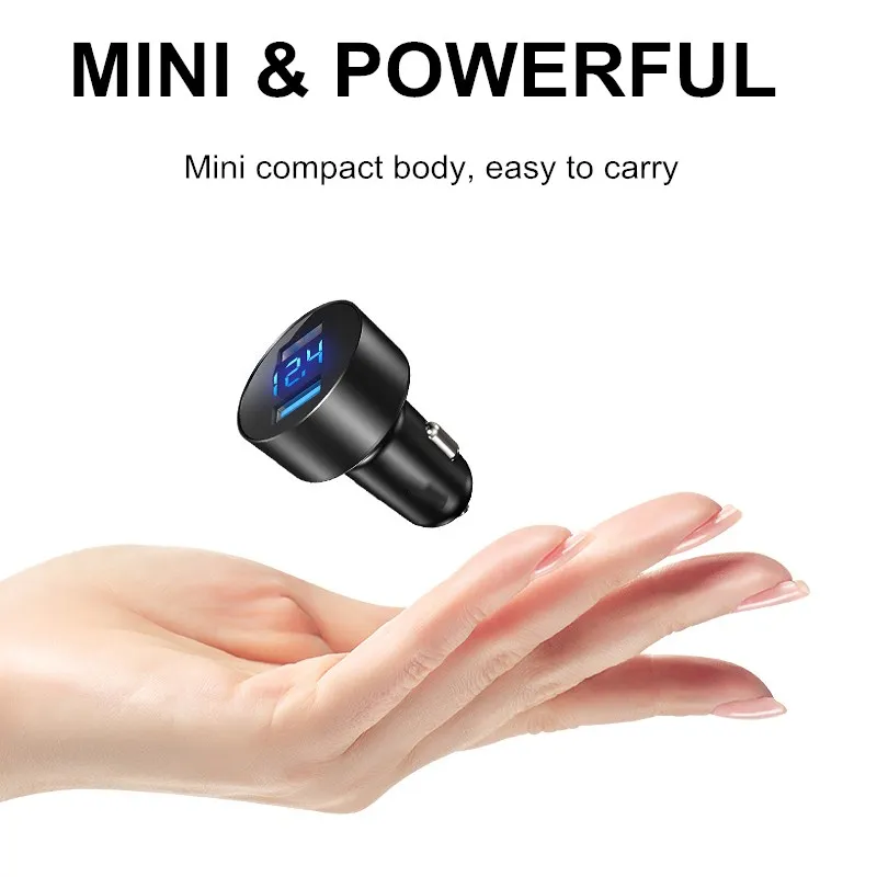 Dual USB car charger 3.1A digital LED display Car for Xiaomi iphone smartphone tablet QC 3.0 fast Charge adapter | Мобильные