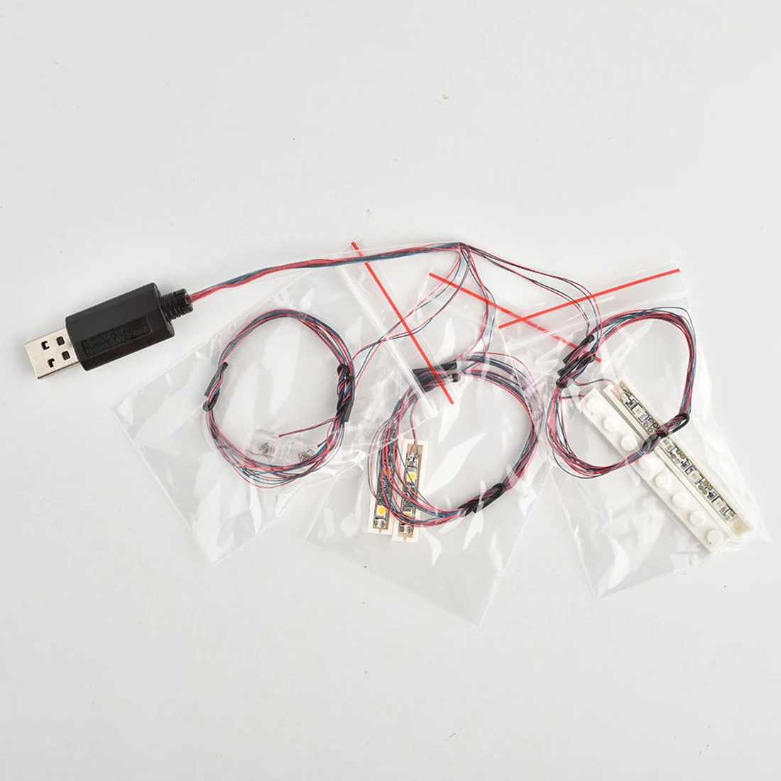 Мелкие детали для строительных блоков аксессуары USB комплект освещения рыбалки