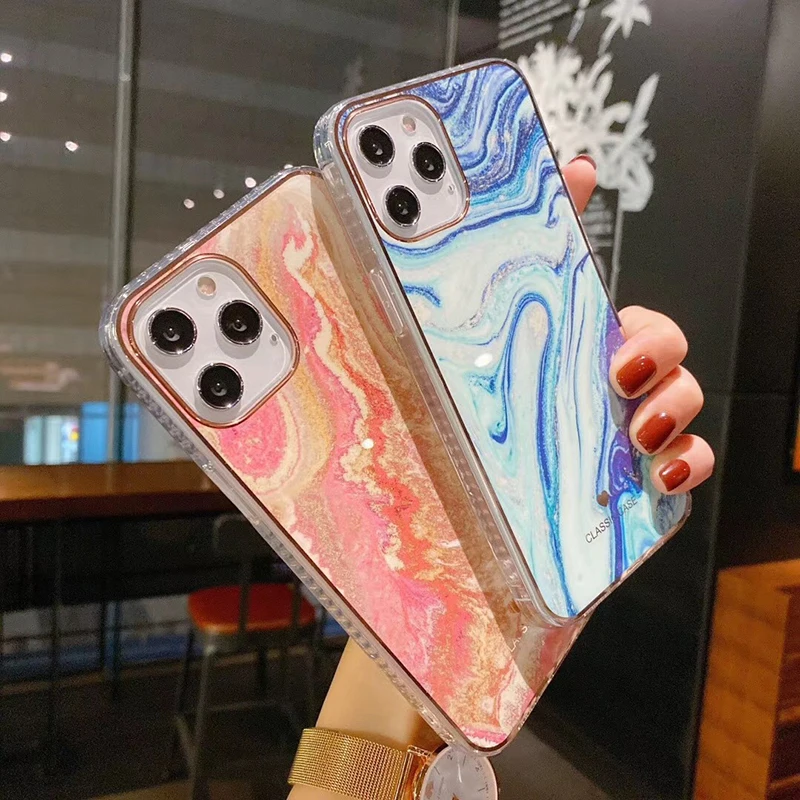 Чехол с мраморным рисунком для iPhone 12 Mini 11 Pro Max XR XS 6 7 8 Plus X|Бамперы| |