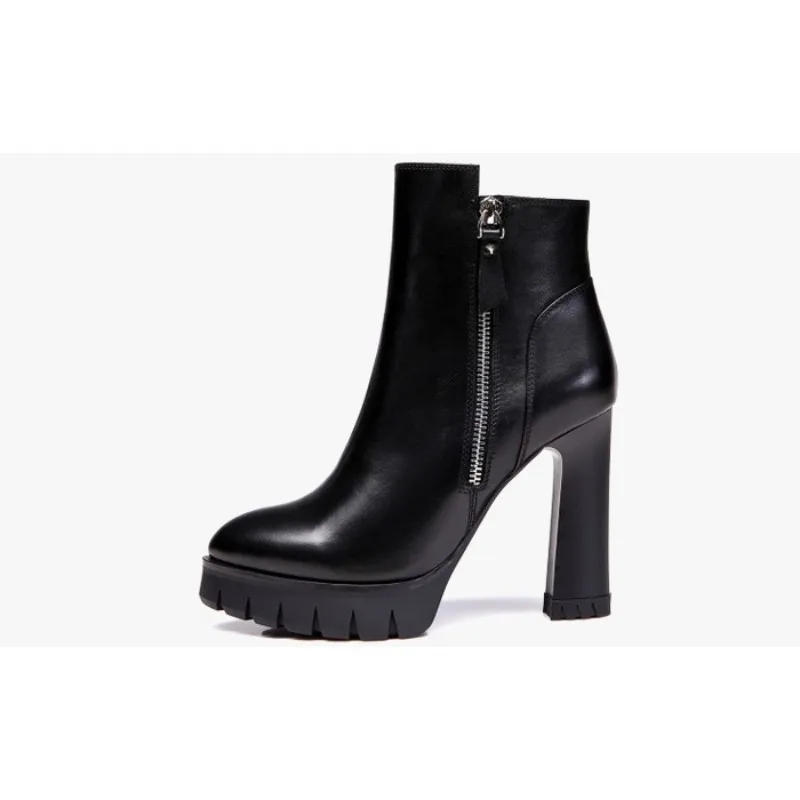 Зимние ботинки с острым носком на высоком каблуке Женская обувь Ботильоны