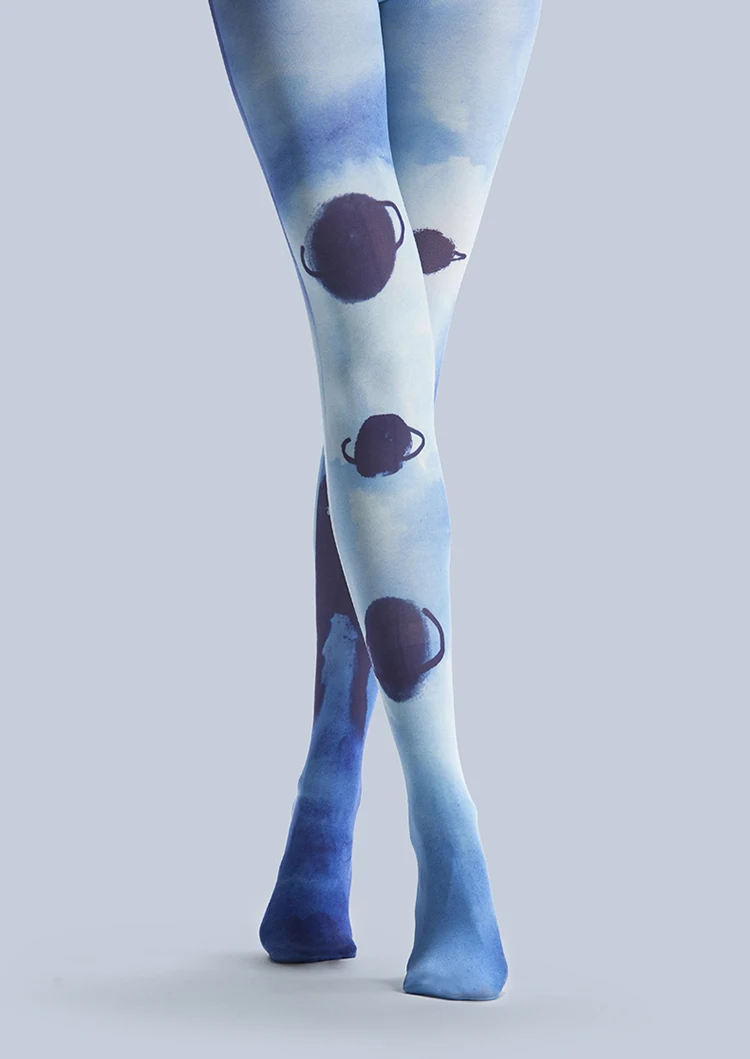 Уникальные чулки VP темно синие Колготки с рисунком звездного неба