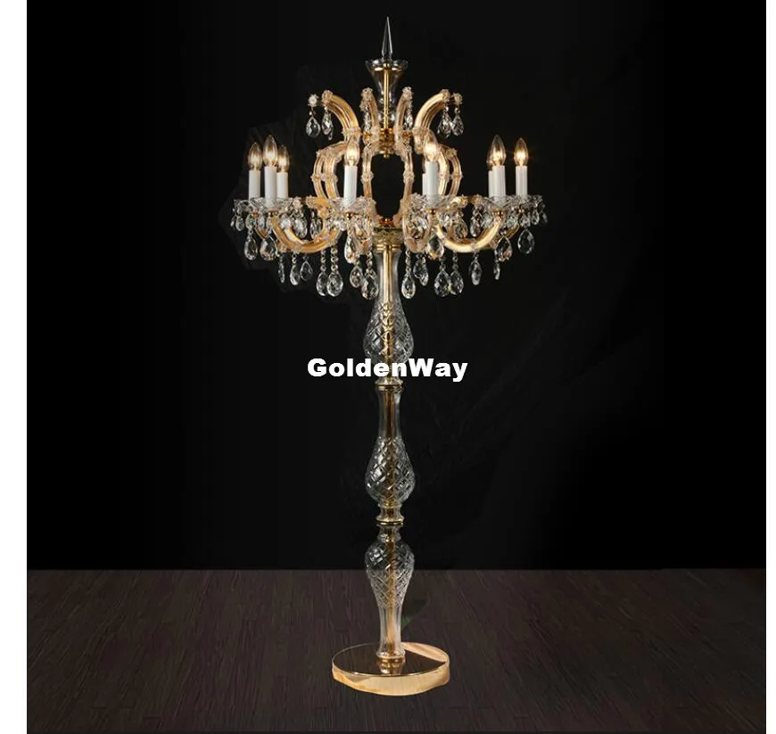 Europeu de Ouro Luzes da Tabela Lâmpada de Mesa de Cristal de Luxo com Candelabros de Casamento para o Hotel e Restaurante Prata para Hotel e Restaurante Quarto Iluminação – ac o